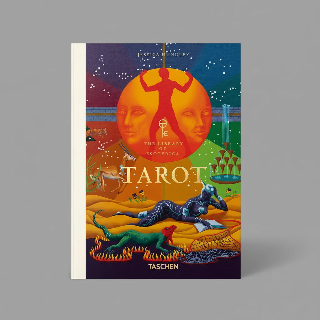 Tarot - Jessica Hundley - The Library of Esoterica book cover featuring vibrant artwork and mystical themes