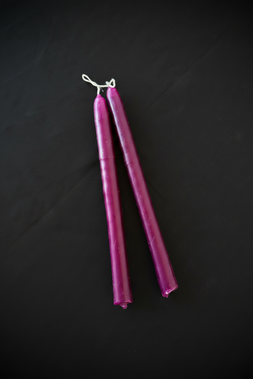 Large Spell Candles - Maroon in a pair, perfect for rituals and spiritual practices