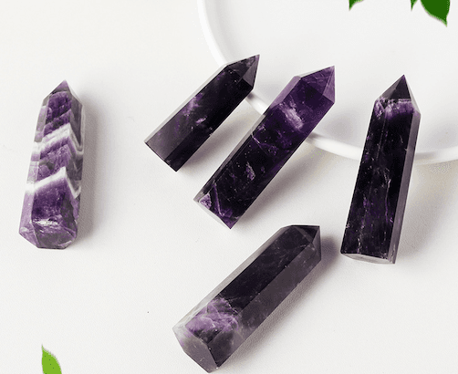 Natural Dream Amethyst Tower Crystals in Various Sizes for Healing and Meditation