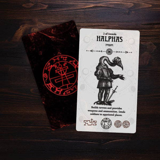 Occult Tarot card featuring Halphas with intricate design and mystical symbols for tarot reading