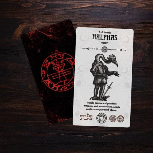 Occult Tarot card featuring Halphas with intricate design and mystical symbols for tarot reading