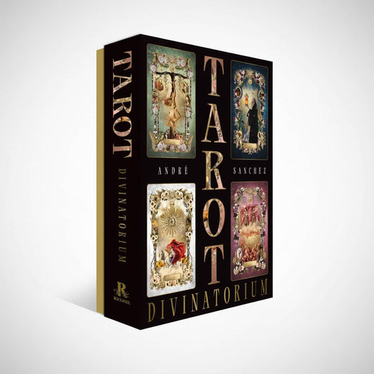 Tarot Divinatorium box set by André Sanchez featuring beautifully illustrated tarot card designs