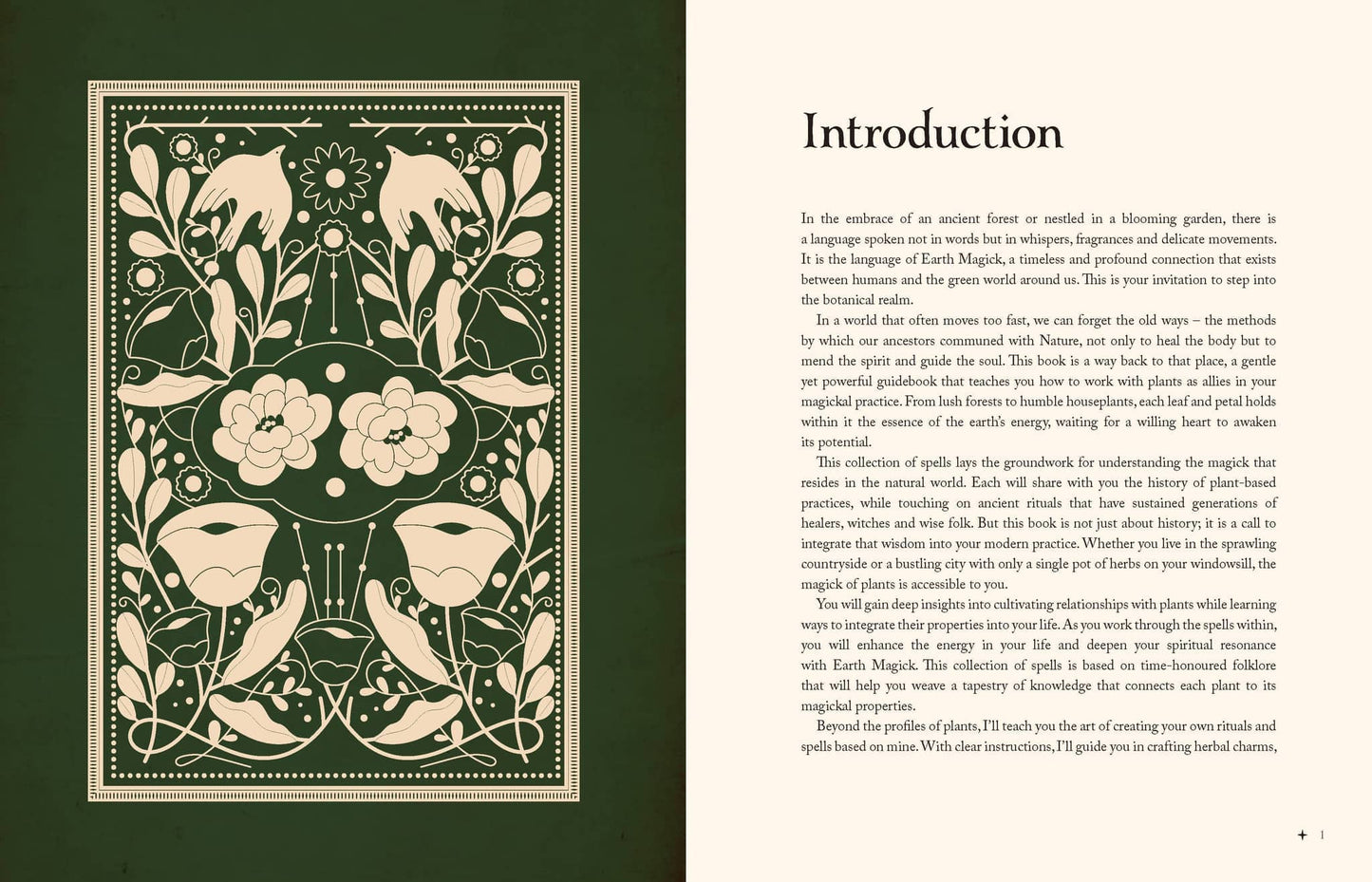 Cover page of Earth Magick - Cheralyn Darcey featuring floral designs and birds