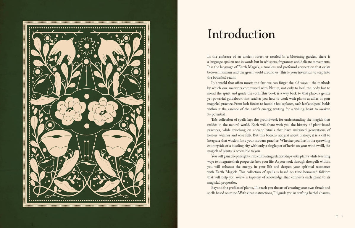 Cover page of Earth Magick - Cheralyn Darcey featuring floral designs and birds