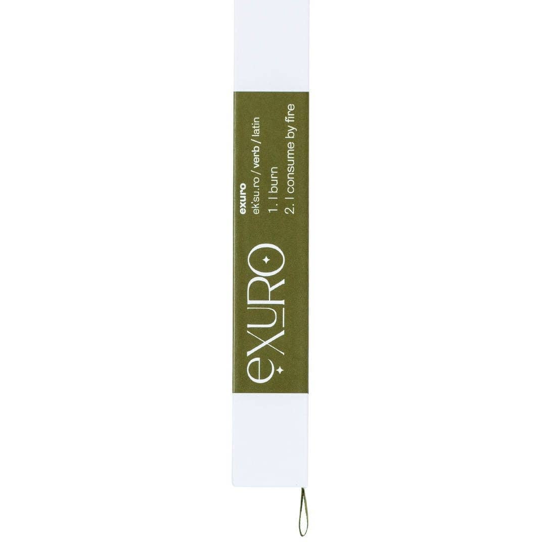 Exuro Incense Sticks packaged in a sleek and minimalistic box for aromatic experiences