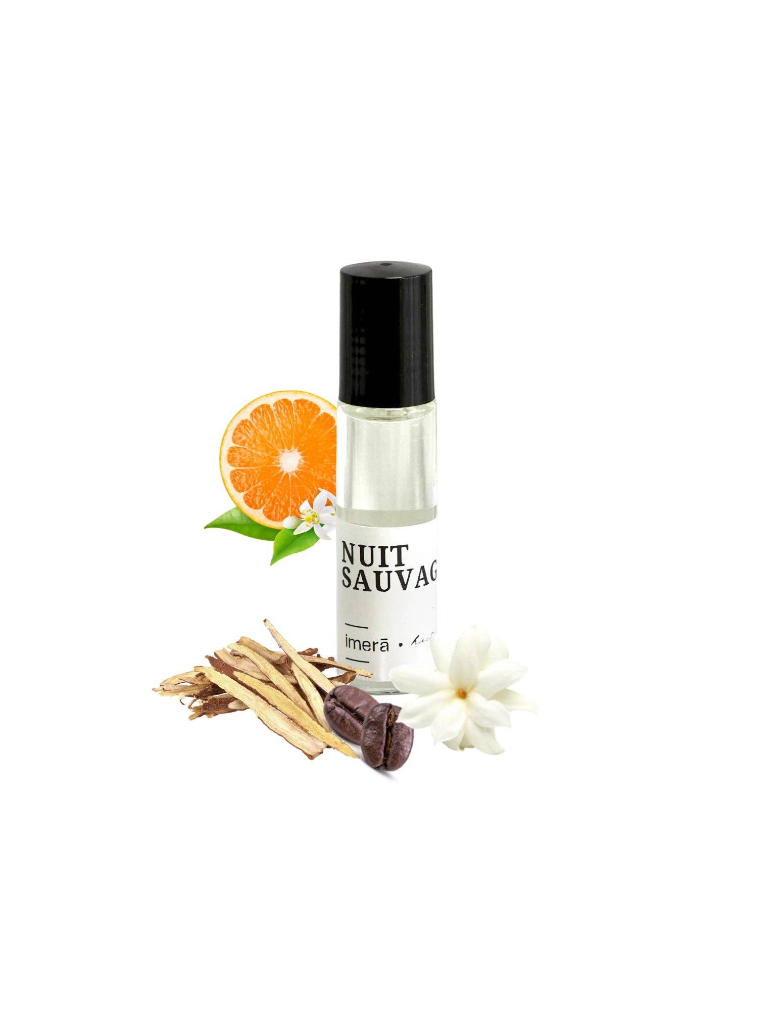 Nuit Savage Perfume Oil in a roll-on bottle with floral and woody notes for a luxurious scent experience