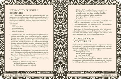 Page from Lost Book of Spells - Fiona Horne with family life rituals and guidance for new beginnings