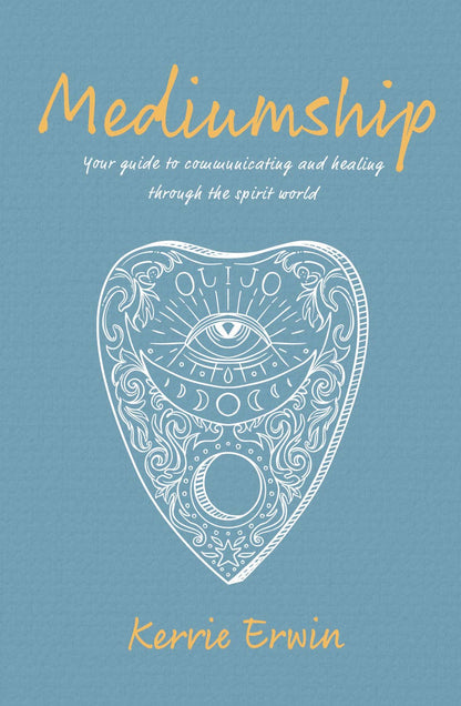 Mediumship book by Kerrie Erwin, featuring a heart-shaped design and guide to spirit communication