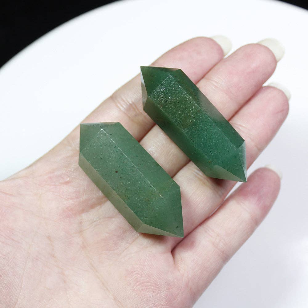 Natural Green Aventurine Double Terminated Point Crystals for Healing and Meditation