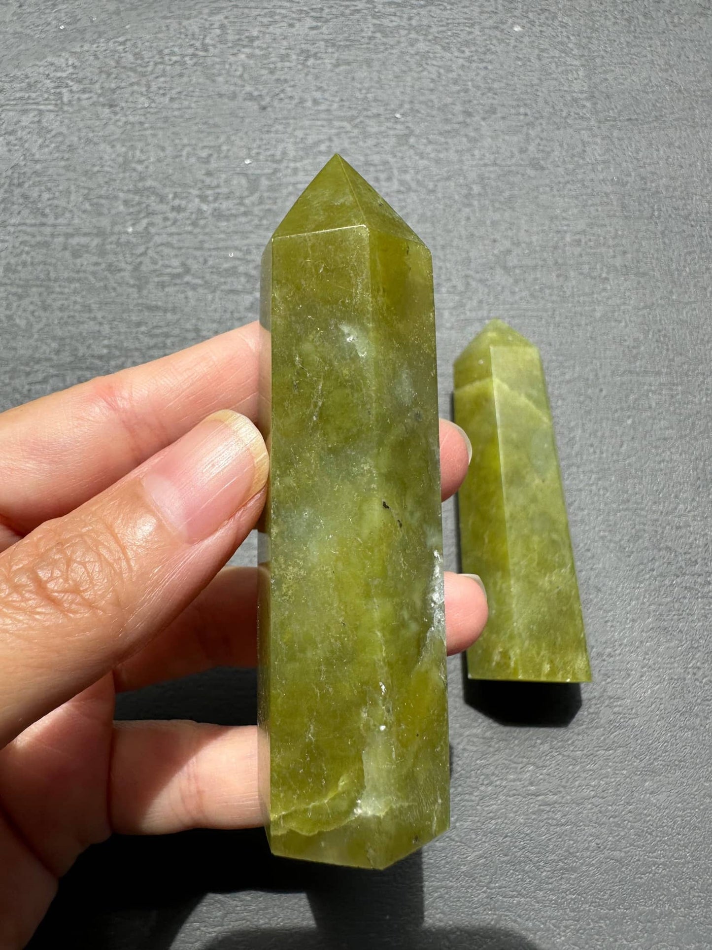 Natural Green Jade Tower | 6 - 8cm Healing Crystal Point for Luck & Abundance - Seidr Magic