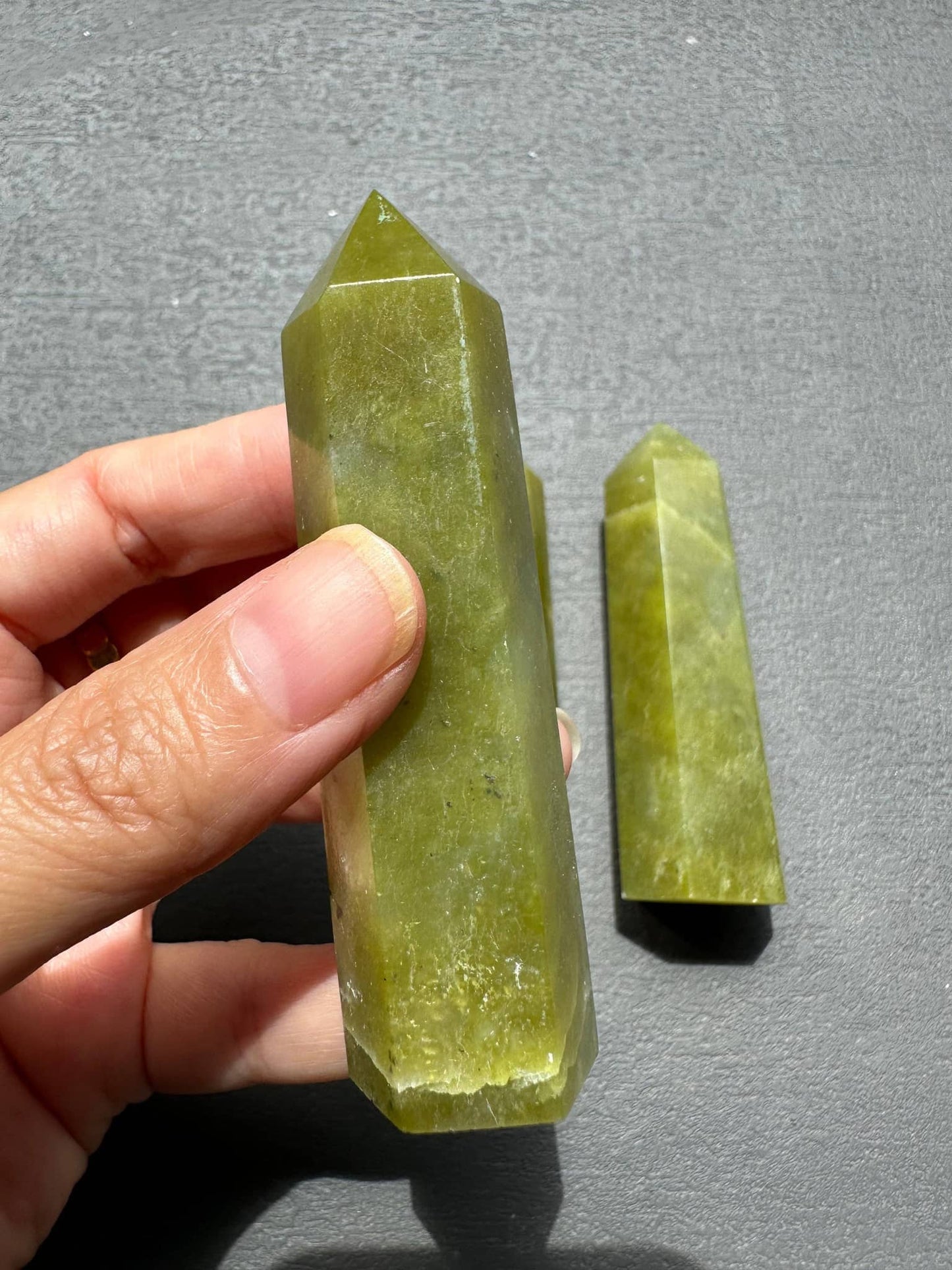 Natural Green Jade Tower | 6 - 8cm Healing Crystal Point for Luck & Abundance - Seidr Magic