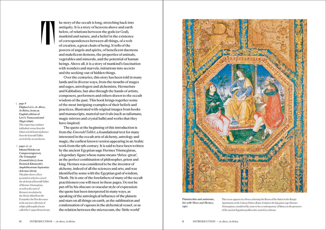 Occult - Peter Forshaw book pages featuring detailed illustrations and text on historical beliefs