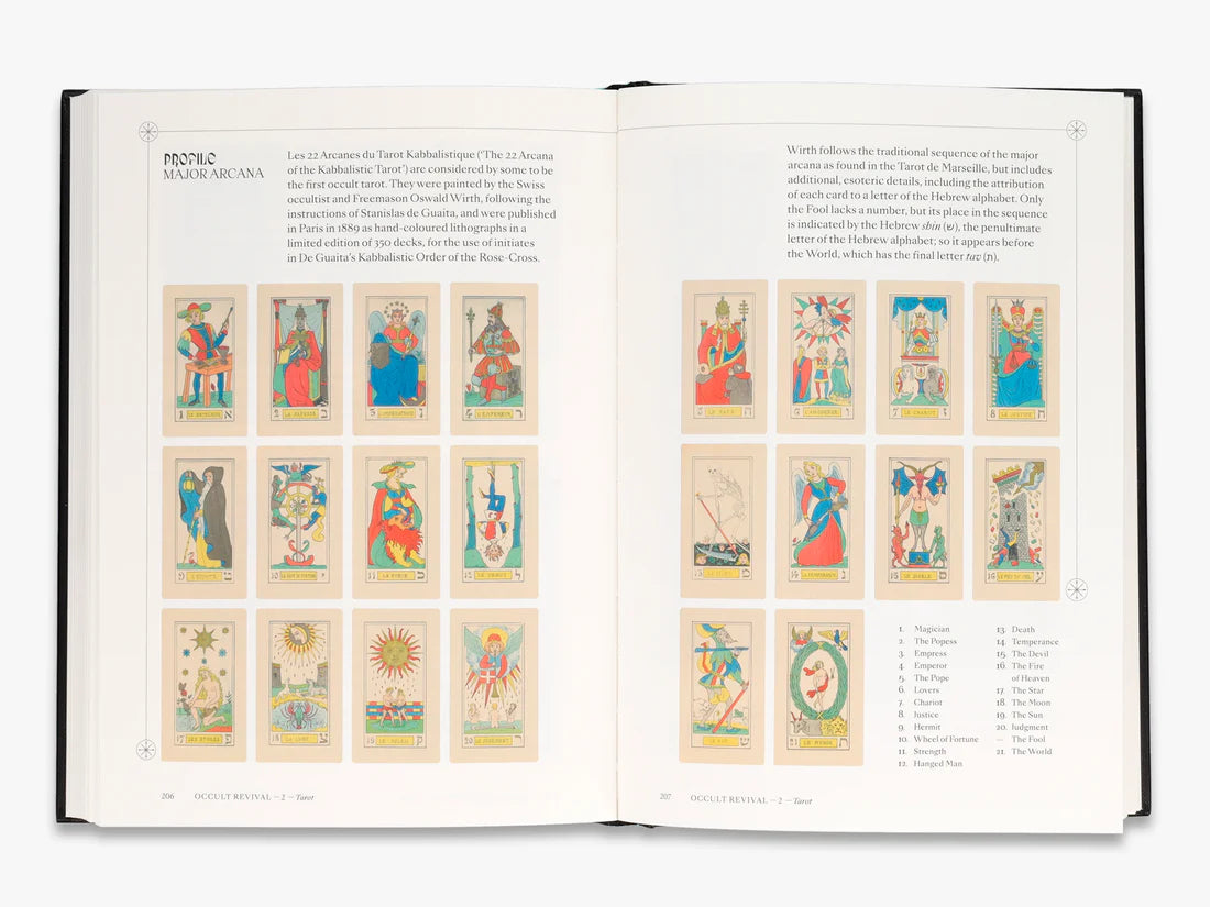 Occult - Peter Forshaw Book Open Showing Major Arcana Tarot Cards with Illustrations