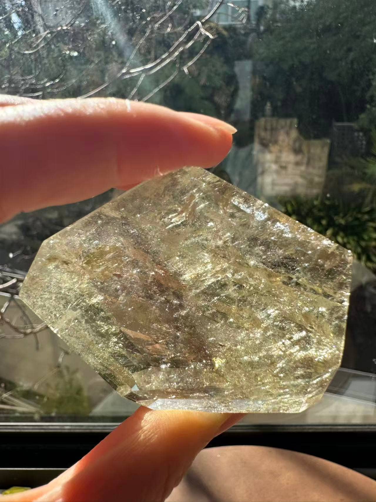 Handheld Brazilian Golden Healer Quartz Freeform with Natural Clarity and Unique Shape