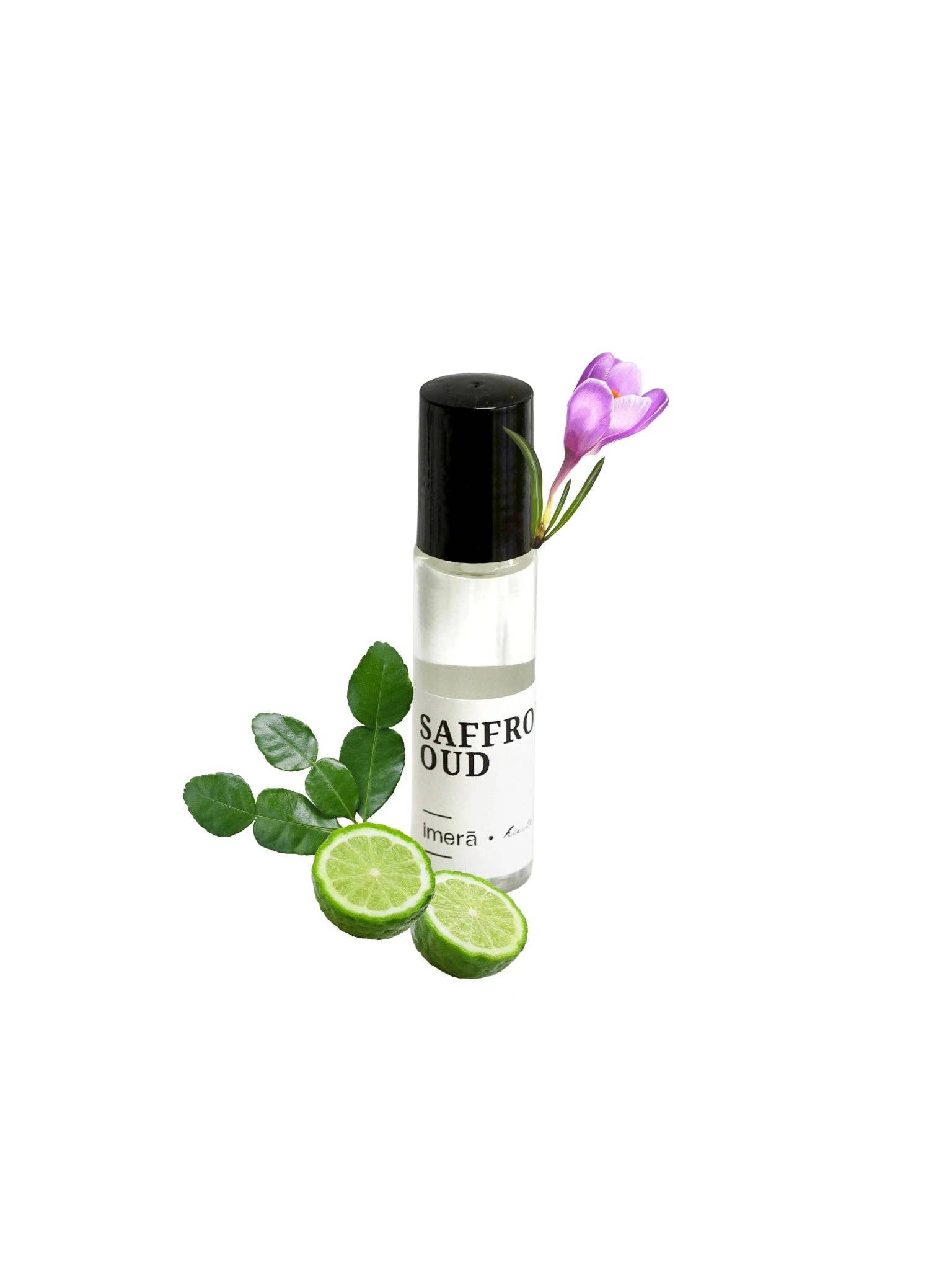 Urganiqa Saffron Oud Perfume Oil Bottle with Lime and Floral Accents for a Fresh Fragrance