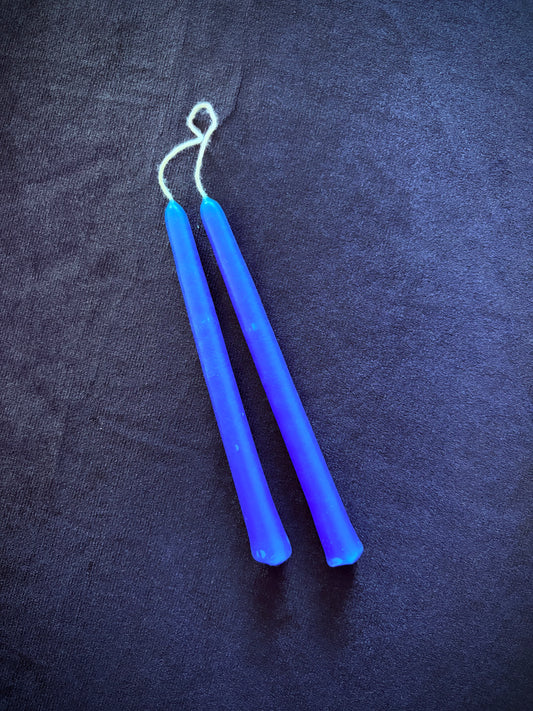 Small Spell Candle Dark Blue in a set of two, perfect for ritual use and home decor