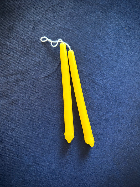 Two Small Spell Candle Yellow for rituals and ceremonies, ideal for enhancing energy and focus