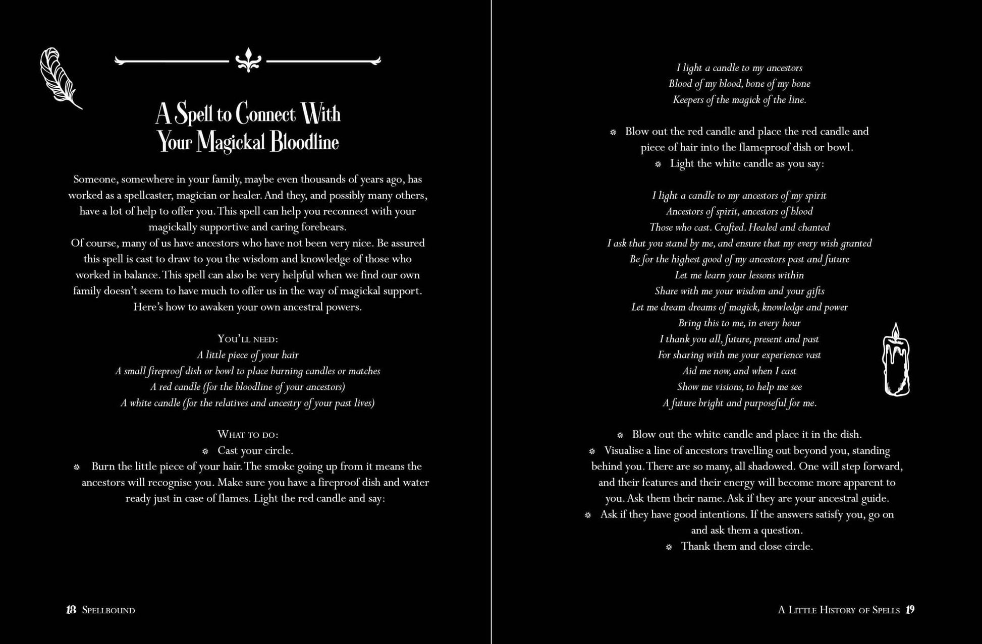 Page from Spellbound: the Secret Grimoire of Lucy Cavendish with spell instructions and illustrations