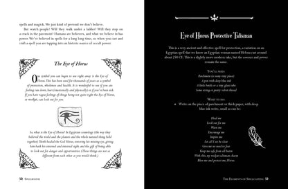 Page from Spellbound: the Secret Grimoire of Lucy Cavendish featuring Eye of Horus talisman and descriptions