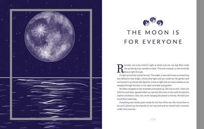 Page from The Enchanted Moon - Stacey Demarco featuring a full moon over a serene ocean landscape