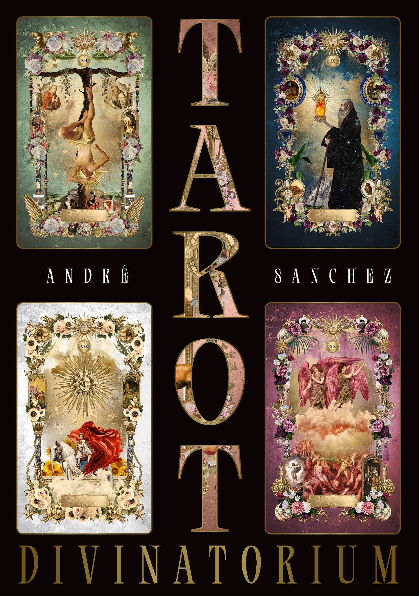Tarot Divinatorium book cover featuring stunning artwork by Andre Sanchez with mystical imagery