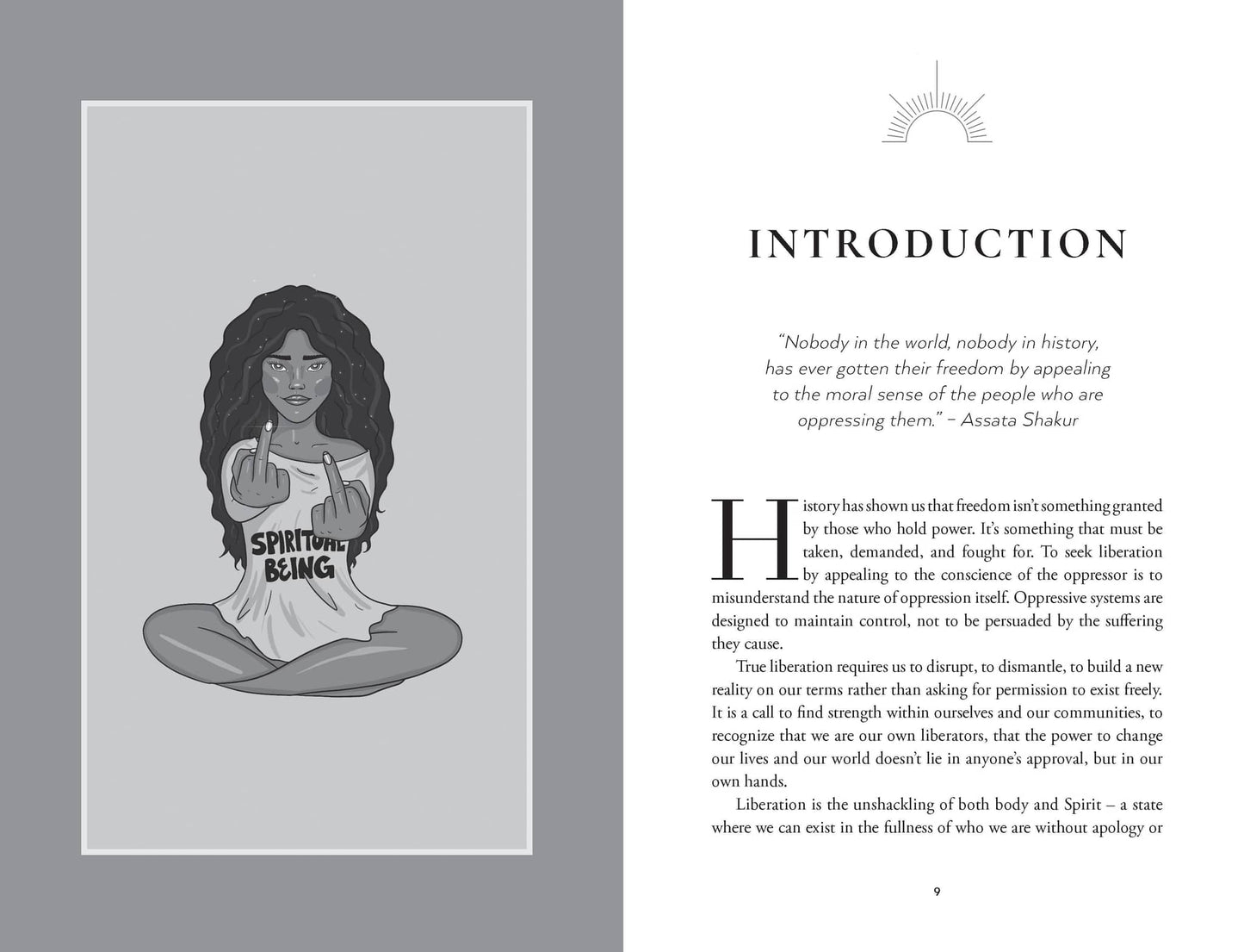 Illustration of a person holding a sign that reads Spiritual Being from The Altar Within by ROCKPOOL PUBLISHING