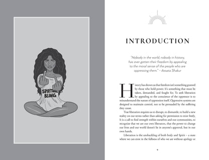 Illustration of a person holding a sign that reads Spiritual Being from The Altar Within by ROCKPOOL PUBLISHING