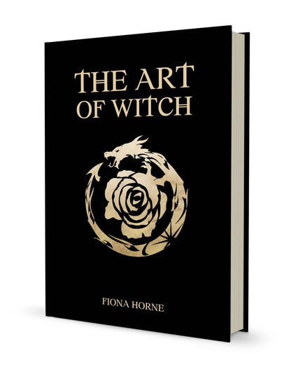 The Art Of Witch book by Fiona Horne featuring a dragon and rose emblem on the cover