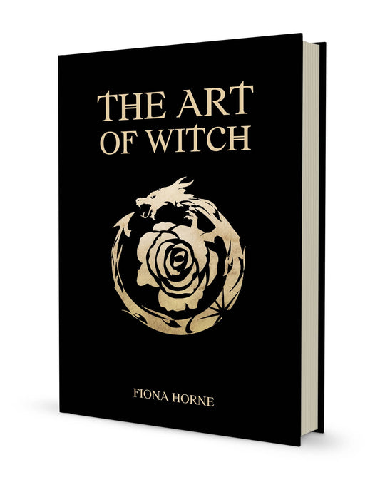The Art Of Witch book by Fiona Horne featuring a dragon and rose emblem on the cover