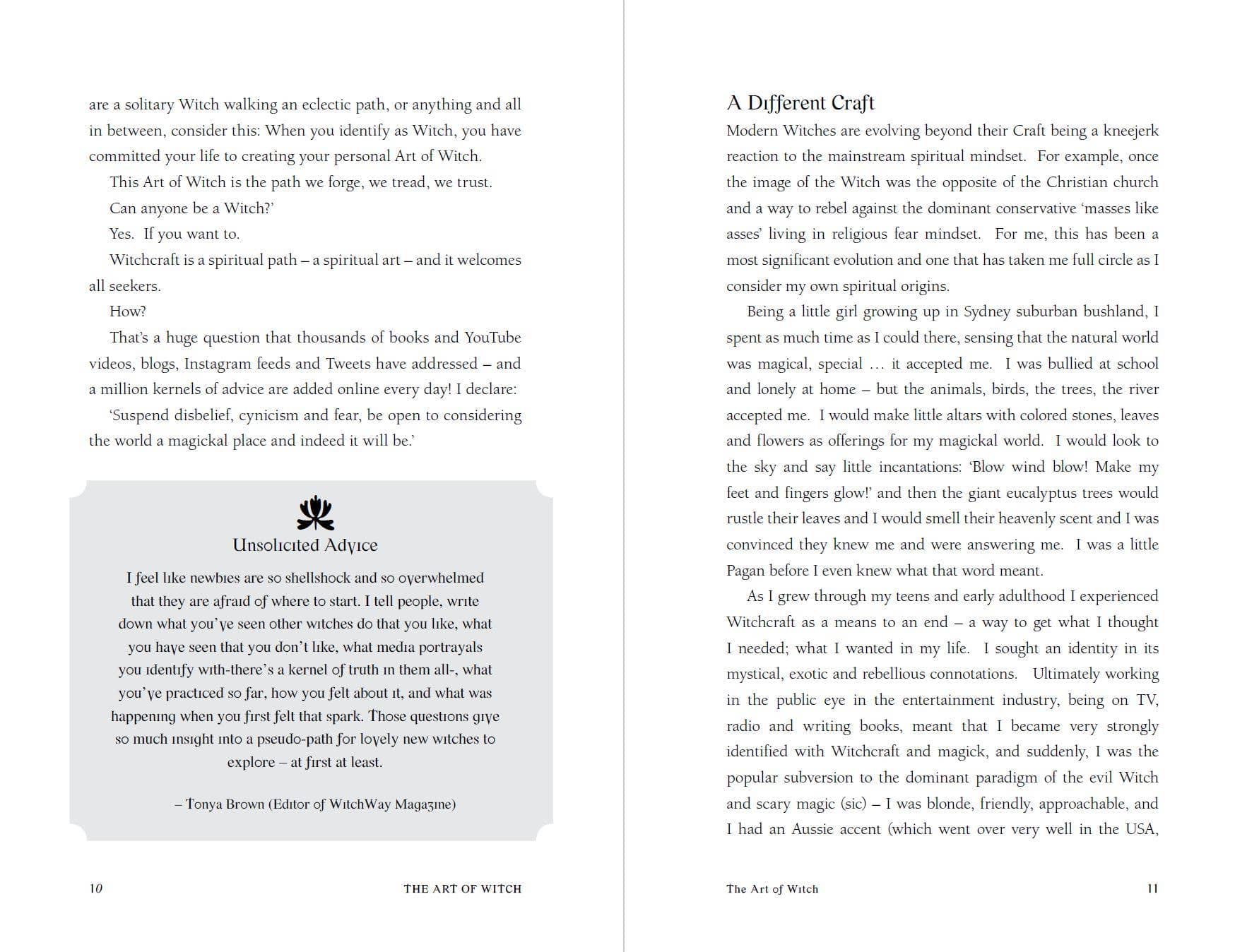 Page from The Art Of Witch showcasing spiritual insights and personal reflections on witchcraft