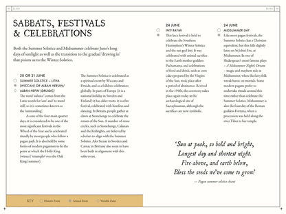 The Occult Almanac - Liz Williams page showing Sabbats, Festivals and Celebrations for June