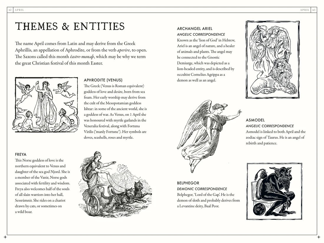 The Occult Almanac - Liz Williams featuring themes and entities like Freya and Asmodel