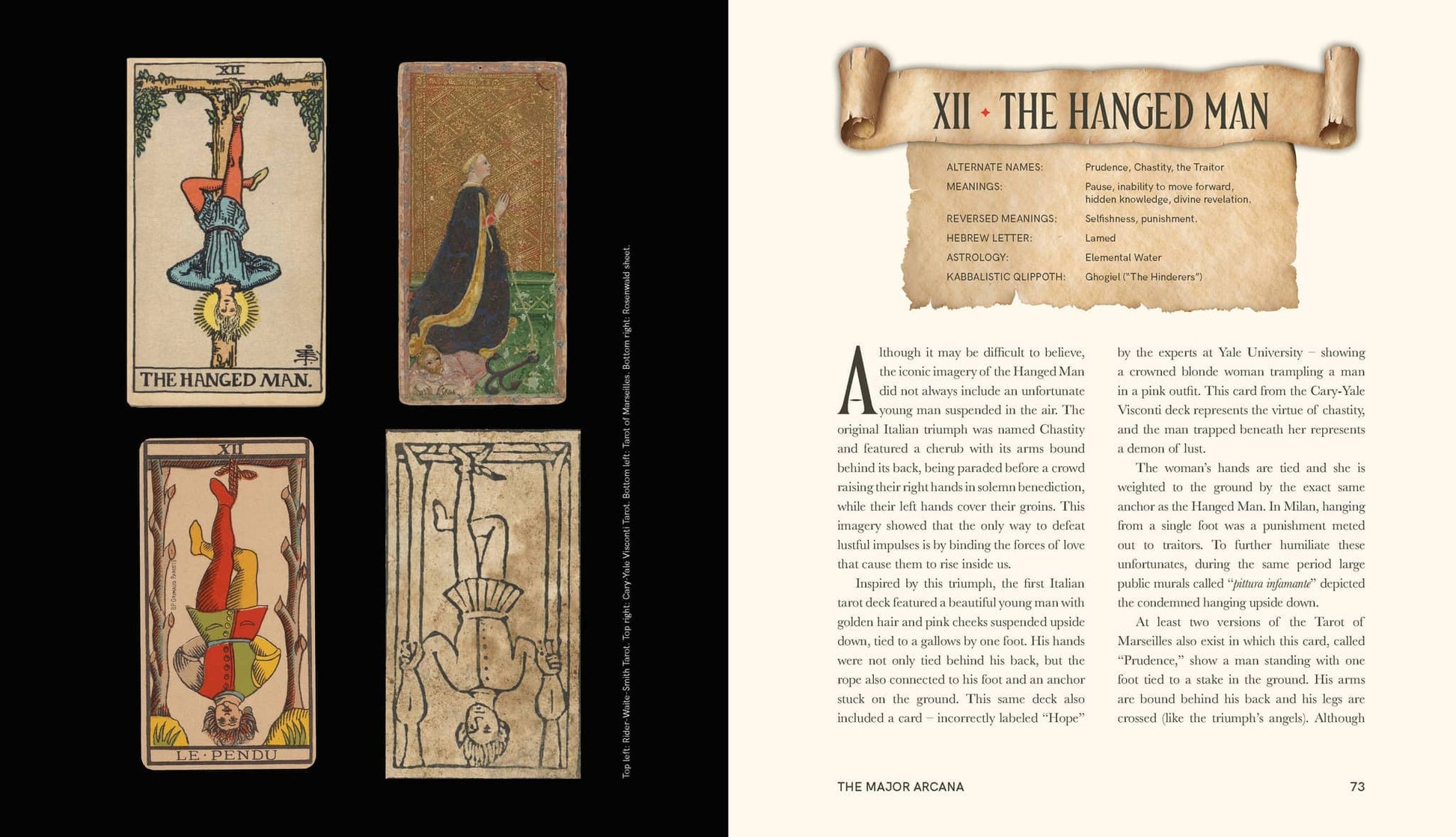 An Occult Guide to the Tarot - Travis McHenry with tarot cards and detailed information on The Hanged Man