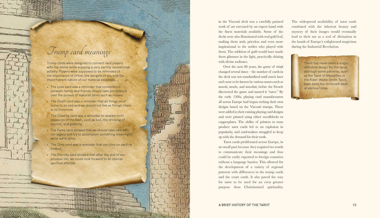 An Occult Guide to the Tarot - Travis McHenry featuring Trump card meanings in an illustrated book page