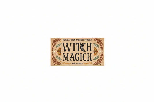 Witch Magick book cover featuring a crescent moon and decorative elements by Fiona Horne